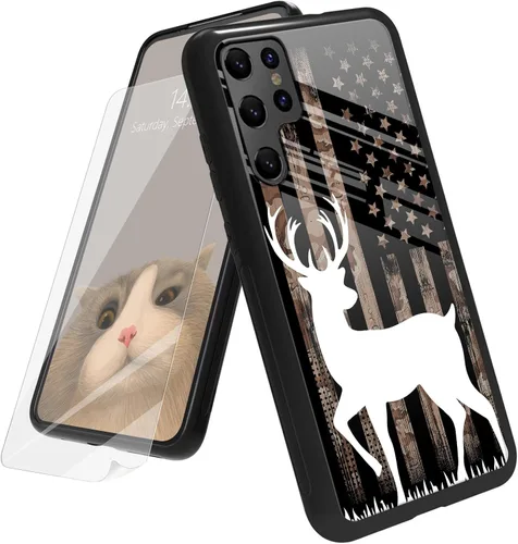 Vista 146 de Funda para Samsung Galaxy A12 5G con protector de pantalla, parte trasera de vidrio templado + TPU de silicona suave que absorbe los golpes