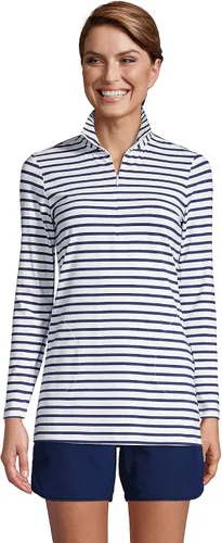 Vista 3 de Lands' End Túnica de manga larga con cremallera de un cuarto para mujer, protección solar UPF 50