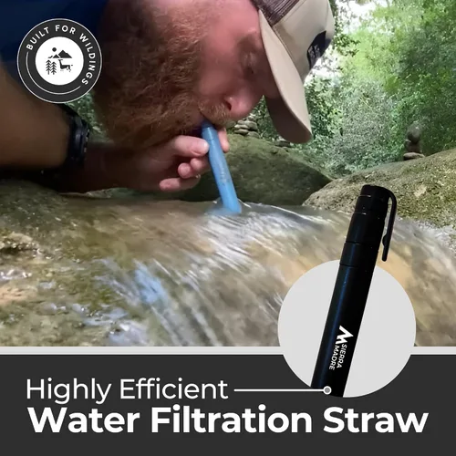 Vista 2 de Sierra Madre - Filtro de agua portátil con pajita – 1000 litros de filtración de agua para senderismo, camping, viajes - Ideal para hidratación