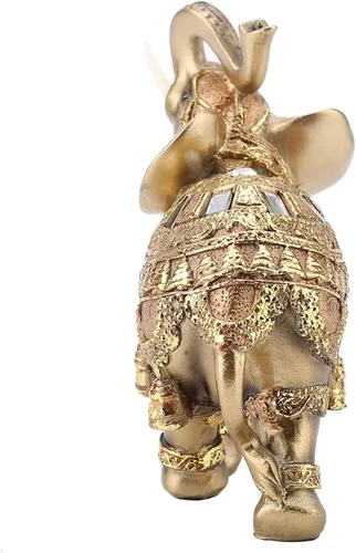 Vista 9 de Yitengteng Elegante escultura de elefante de la suerte de Feng Shui de resina, figuras de elefante para decoración del hogar, regalos