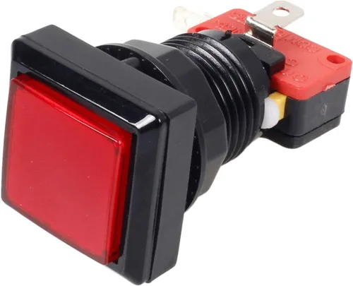 Vista 2 de EG Starts 10 pulsadores iluminados LED de forma cuadrada de arcade con microinterruptor para máquinas arcade, consolas de videojuegos, piezas de kit