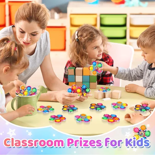 Vista 6 de Gigilli Paquete de 24 juguetes Fidget Spinners para niños de 4 a 8 a 12 años, juguetes de caja del tesoro, premios para el aula, bolsas de regalo