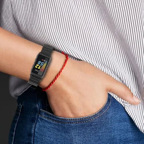 Vista 8 de AISPORTS Correa compatible con Fitbit Charge 6/5/4/3 con funda antigolpes, resistente a los impactos, con banda de repuesto de silicona para Fitbit