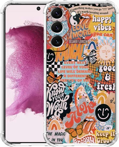 Vista 32 de Funda de collage estético para Samsung Galaxy S21, patrón de citas positivas, funda de TPU suave de moda compatible con Galaxy S21