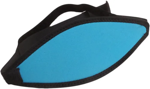 Vista 2 de Trident - Correa de neopreno para máscara con ajuste de gancho y bucle, color aguamarina/gris