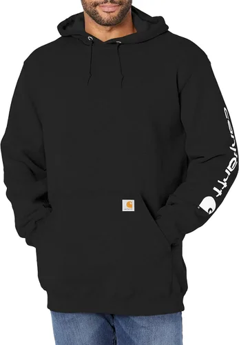 Vista 4 de Carhartt - Sudadera holgada para hombre, densidad media, con logotipo y estampado en la manga