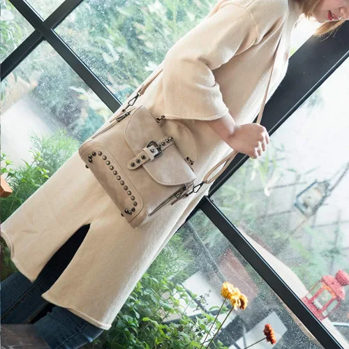 Vista 2 de Segater Bolso bandolera con remache vintage para mujer, bolso cruzado