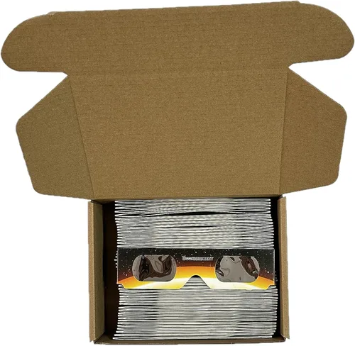 Vista 3 de Bookishbunny 50 pares solares de los espectadores del eclipse de las gafas de papel de la visión del sol ISO certificó diversos patrones