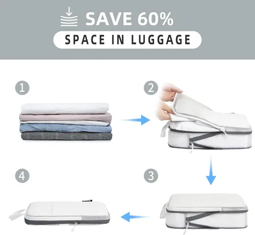 Vista 126 de BAGAIL 4 Set/6 Set Ultraligero Compresión Embalaje Cubos Organizador de Embalaje para Accesorios de Viaje Equipaje Maleta Mochila
