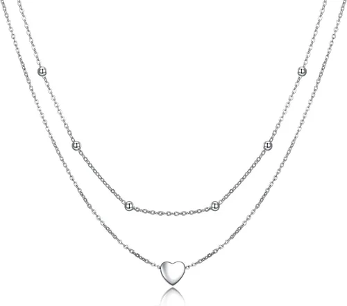 Vista 8 de MONGAS Árbol de la vida/cruz infinita/cerradura y llave/loto/hamsa/caballo/fresa/ópalo/látar/libélula/corazón/violín collar en capas de plata