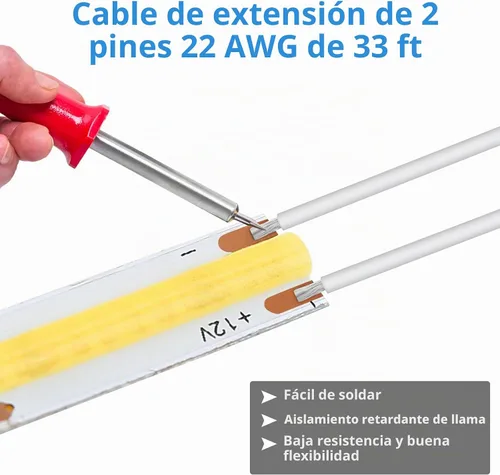 Vista 6 de RGBZONE - Cable de extensión de 2 pines para cableado LED doméstico, 0-3A