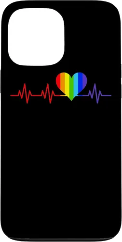 Vista 24 de Gay EKG Pulse Heartbeat Pride Flag y Queer LGBTQ Rainbow Case para iPhone 17