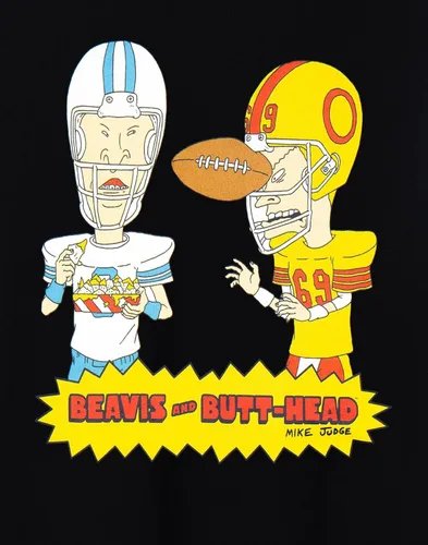 Vista 2 de Beavis & Butthead - Camiseta negra de manga corta para hombre, diseño de dibujos animados retro, moda nostalgia de los años 90 para hombre