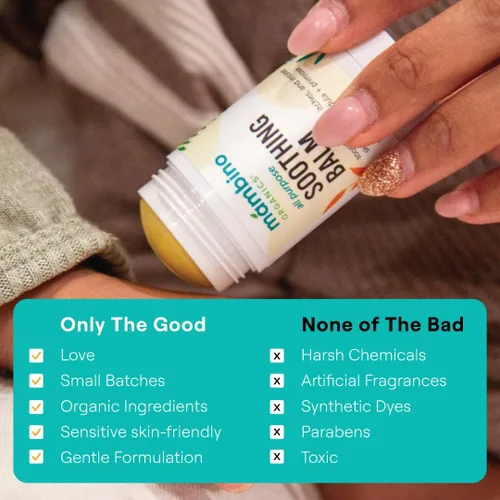 Vista 4 de Mambino Organics Juego para exteriores, spray antiinsectos sin DEET, bálsamo relajante, bálsamo labial vegano, ingredientes orgánicos, sin pruebas