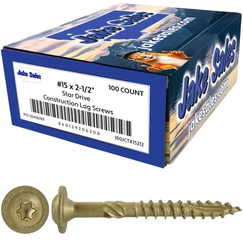 Vista 18 de Tornillo de retraso de construcción #15 x 2 - Tornillo de retraso estructural de alta resistencia Torx/Star Drive - Compatible con ACQ - Cabezal