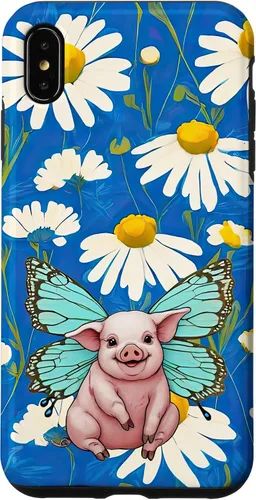 Vista 11 de Adorable Pig Piglet with Butterfly Wings Daisy Flower Sweet Case for iPhone 17