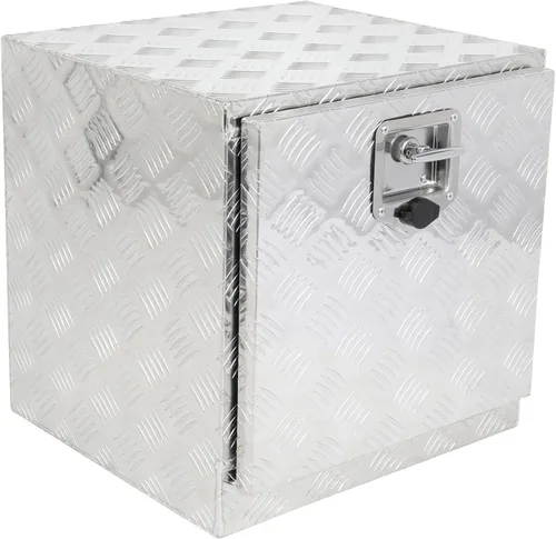 Vista 4 de SCITOO - Caja de herramientas de aluminio de 18 pulgadas de plata resistente para cama de camión, caja de herramientas para remolque de RV