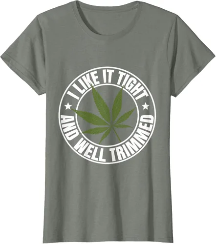 Vista 13 de Weed Cannabis Medical Marihuana I Like It Camiseta ajustada y recortada, Negro, S
