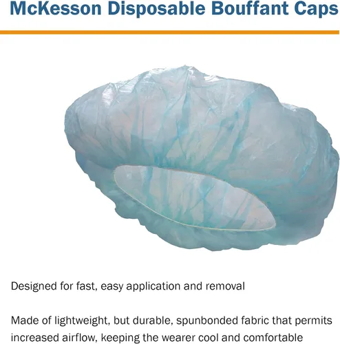 Vista 4 de McKesson Tapa Bouffant 500 por estuche 40171100, Azul