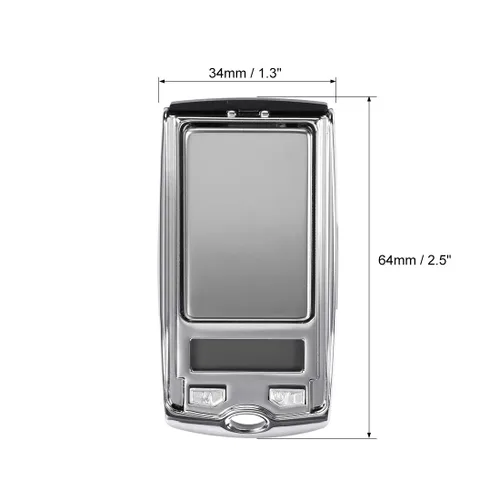 Vista 2 de uxcell Báscula digital electrónica de bolsillo 3.53 oz 0.00 oz Mini estilo clave portátil de precisión pesaje LCD retroiluminado pantalla