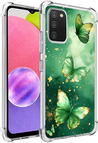 Vista 4 de Funda para Galaxy A03S: Funda delgada y flexible de TPU para niñas y mujeres, funda de silicona suave con absorción de impactos, para Samsung Galaxy