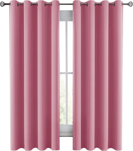 Vista 25 de LUX Décor - Juego de 2 paneles de cortinas opacas de alta calidad de 63 pulgadas de largo, cortinas de oscurecimiento de habitación con aislamiento