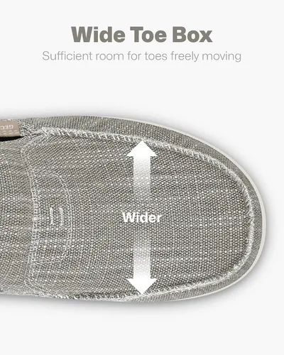 Vista 5 de Zapatos sin cordones para hombre, mocasines de lona con soporte para el arco, tenis ortopédicos casuales para fascitis plantar, zapatos para caminar