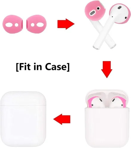 Vista 3 de JNSA Fundas para AirPods compatibles con AirPods 2/AirPods 1/EarPods, auriculares antideslizantes ultrafinos de silicona, 6 pares, 6 pares de 6 6