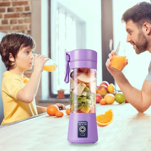 Vista 8 de Taza de licuadora portátil, licuadora de zumo USB eléctrica, licuadora portátil para batidos y batidos, zumo, 380 ml, seis cuchillas excelentes