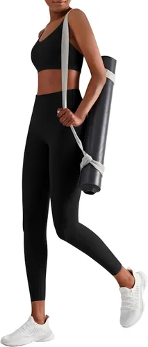 Vista 6 de Ewedoos Leggings con forro polar para mujer, impermeables, de invierno, para mujer, de cintura alta, con 3 bolsillos
