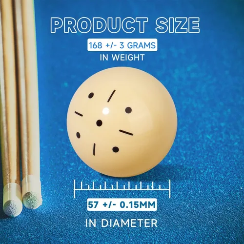 Vista 2 de GSE Billiard Training Cue Ball, AAA-Grade PRO Cup Standard Pool Cue Ball 2 puntos negros