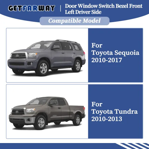 Vista 2 de Interruptor de ventana de puerta Bisel delantero izquierdo lado del conductor para Toyota Tundra/Sequoia 2007 2008 2009 2010 2011 2012 2013 2013
