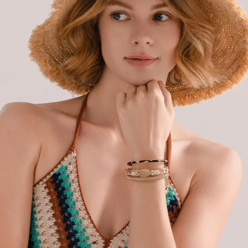 Vista 273 de FANCY SHINY - Pulsera de cuero estilo bohemio, pulsera de cuentas de cristal con cierre magnético, regalos de joyería para mujer