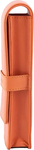 Vista 5 de DiLoro Estuche doble de cuero para lápices para dos bolígrafos y lápices estilográficos (naranja)