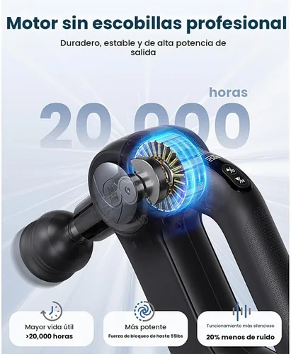 Vista 3 de BOB AND BRAD D5 Pro Pistola de masaje con amplitud de 0.512 in, elegible para FSA-HSA, pistola de masaje profesional de percusión de tejido Negro