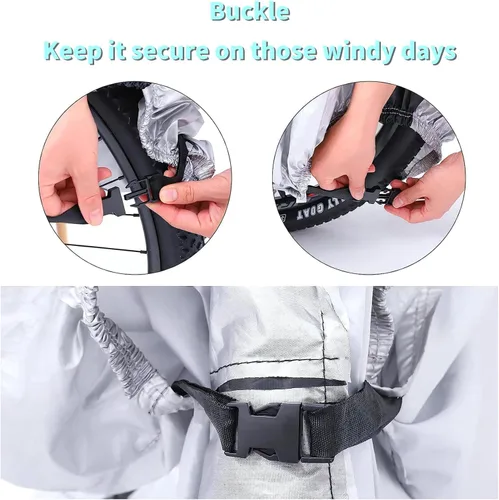 Vista 6 de Maveek Waterproof Cycle Bike Rain Cover For 1 2 3 Cycle Bikes, Road Bicycle Cover Outdoor Indoor Storage Water Resistance Travel Transport Garage