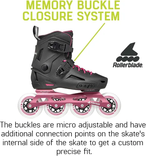 Vista 4 de Rollerblade Lightning 90 - Patín en línea urbano para mujer, negro y sangría