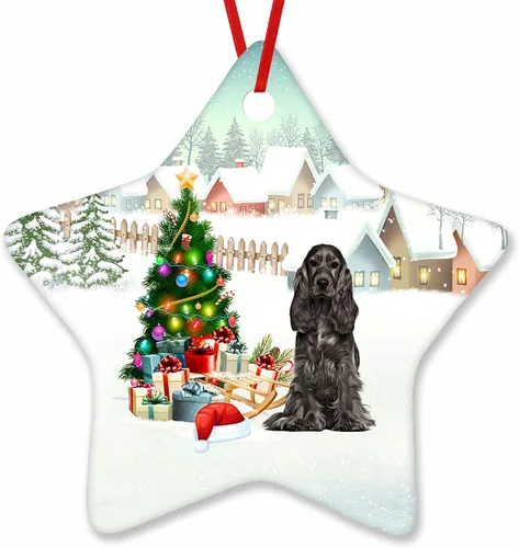 Vista 10 de Prezzy Airedale Terrier - Adorno para decoración de árbol de Navidad, regalos lindos para amantes de los perros, para familiares y amigos, nuevo