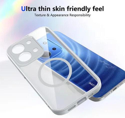Vista 354 de Funda magnética transparente compatible con Xiaomi 17T, color negro 2 en 1 PC + TPU cubierta de teléfono a prueba de golpes, carcasa protectora