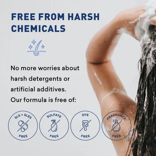 Vista 6 de Just Nutritive Psoriasis Soften Hair Shampoo Champú natural para preocupaciones del cuero cabelludo Champú sin sulfato para hombres y mujeres