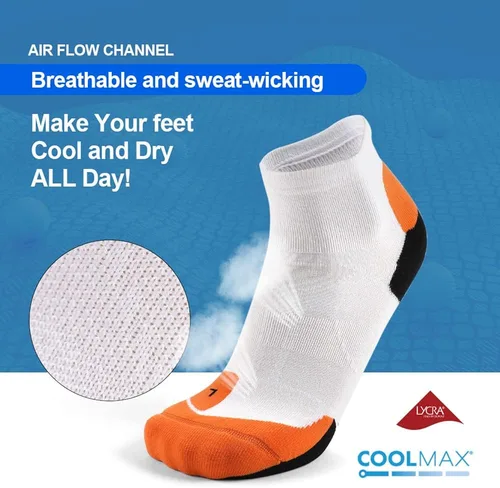 Vista 5 de limide Coolmax - Calcetines deportivos para correr, de secado rápido, de compresión sin costuras, 3 pares (talla M 7-11)