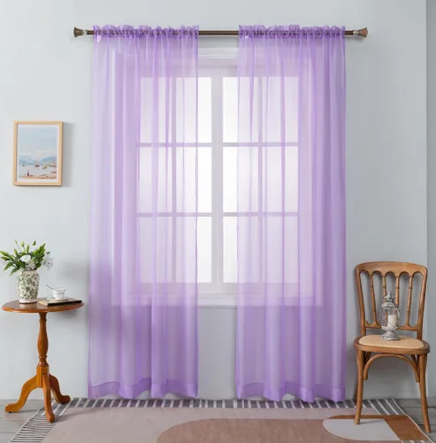 Vista 13 de WPM - Cortinas traslúcidas de color beige de 60 pulgadas de ancho x 95 pulgadas de largo, 2 paneles tratamiento de ventana para sala de estar