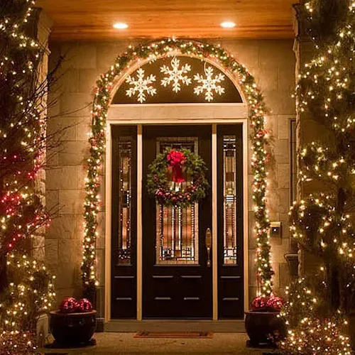 Vista 5 de NEROSUN: Luces de Navidad operadas con batería, 50 luces LED de 16 pies, impermeables, guirnalda de luces para árbol de Navidad con 8 modos