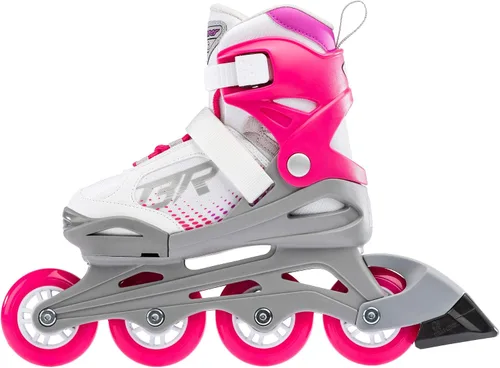 Vista 3 de Bladerunner by Rollerblade Phoenix - Patín en línea ajustable para niñas, blanco y fucsia, juvenil, patines en línea de alto rendimiento