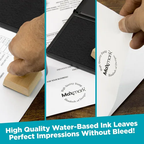 Vista 5 de MaxMark Premium - Tinta de recarga con punta de control en botella para sellos autoentintados, color negro - 1 onza
