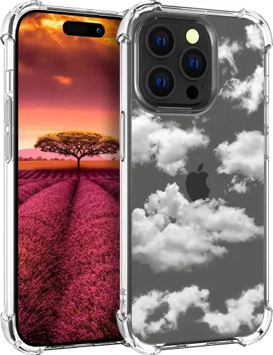 Vista 56 de Funda compatible con iPhone 15, bonita funda transparente para mujer, funda de silicona transparente para teléfono, color negro, tigre poderoso