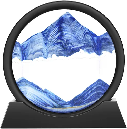 Vista 26 de Wai Danie Imagen artística de arena en movimiento 3D, reloj de arena de mar profundo, paisaje de arena líquida, marco de arena que fluye relajante