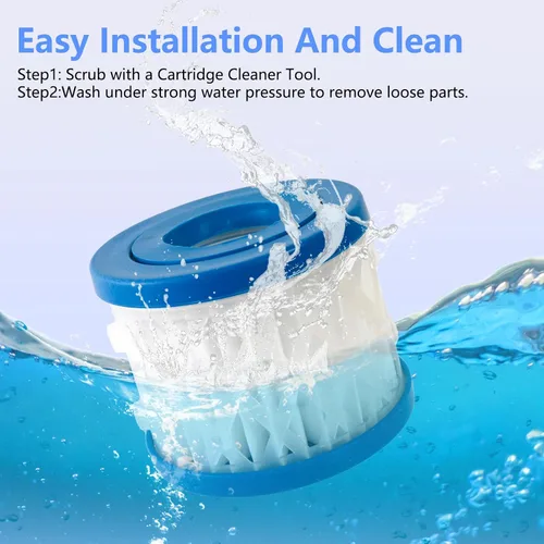 Vista 7 de Paquete de 4 cartuchos de repuesto de filtro de spa y bañera de hidromasaje tipo VI para Lay-Z-Spa, Coleman SaluSpa 90352E 58323 90427E, cartucho