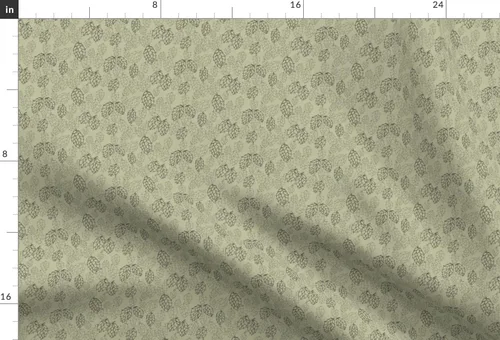 Vista 3 de Spoonflower Tela – Flores verdes pálidas con diseño de lúpulo de cerveza y vida campestre impresas en tela de gasa – Costura de moda vestidos