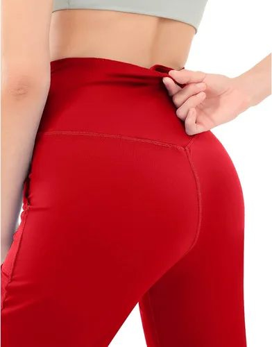 Vista 2 de Rosemmetti Pantalones capri de yoga para mujer corte de bota talla grande cintura alta pantalones de entrenamiento atlético con bolsillos